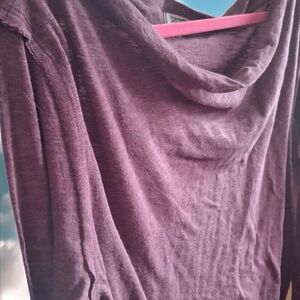 We The Free Plum Cowl Neck Top